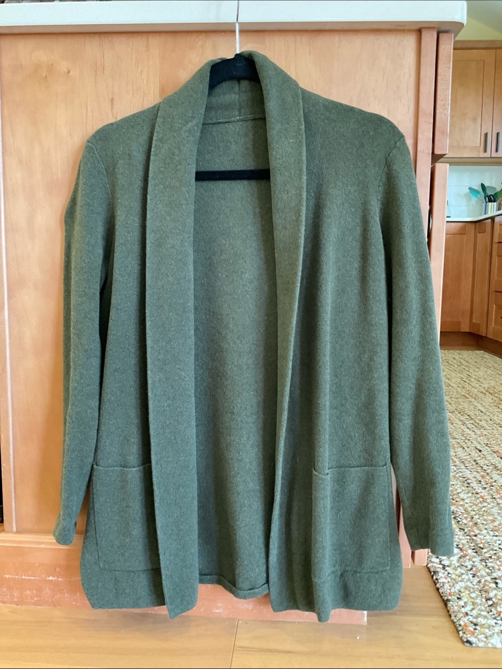 Olive Open-Front Women's Sweater Cardigan